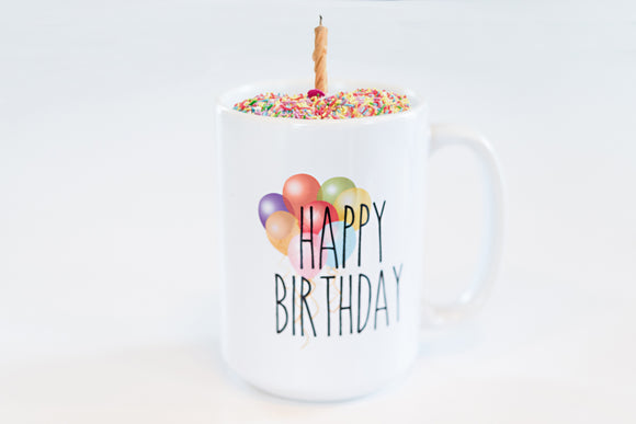 Happy Birthday Cake in a Mug