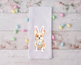Easter Corgi Flour Sack Towel – Cute Spring Kitchen Décor - Dog Love - Gift for Corgi Mom