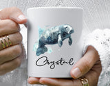 Personalized Manatee Coffee Mug – Custom Name Manatee Lover Gift - Watercolor Manatee Coffee or Tea Cup - Gentle Giant Sea Cow Gift