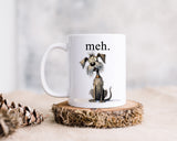 Quirky Dog 'Meh' Ceramic Coffee Mug - Quirk Dog Meh Mug - Funny MEH Gift - Gift for Sarcastic Friends