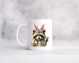 Peace, Coffee, & Chaos – Funny Raccoon Easter Coffee Mug