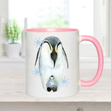 Mama and Baby Penguin Mother's Day Coffee Mug - Best Mom Ever Watercolor Mama Penguin Coffee Mug - New Mom Coffee Mug - Penguin lover gift