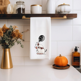 Halloween Pig Towel | Ghost Piggie Flour Sack Towel | Cute Fall Kitchen Decor | Farmhouse Halloween Gift | Running Frog Studio