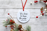 Ceramic Kamala Christmas Ornament - "It's Time to Turn the Page" Quote by Kamala Harris - Inspirational Holiday Decor - Historical Gift