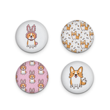 Easter Corgi Pinback Button Set - Corgi Flair