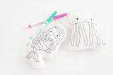 Mermaid Doodle Dolls Gift Set - Under the Sea Stuffed Coloring Dolls