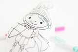 Knight Doodle Dolls Gift Set - Dragon and Castle Knight Coloring Set