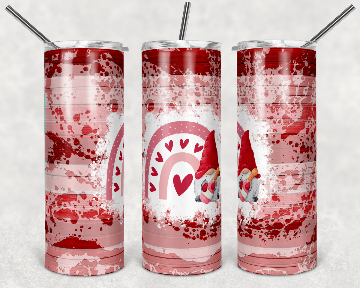 Valentine Gnome Tumbler Gift - Tumbler with Straw - 20oz Skinny Water –  Running Frog Studio