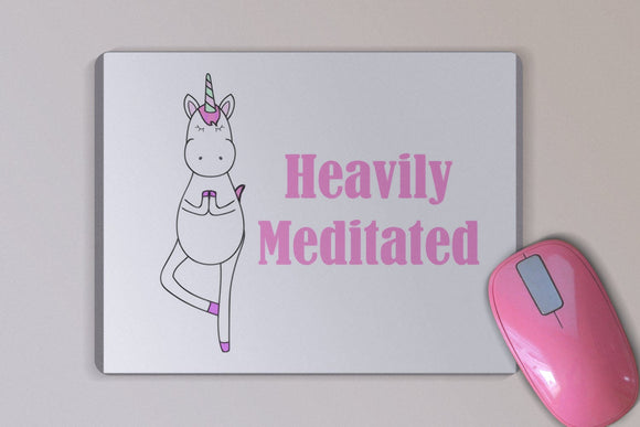 Fun Unicorn Mouse Pad -  Yoga Pose Unicorn - Meditation Mouse Pad - Unique Gift - Office Decor - Gift for Her