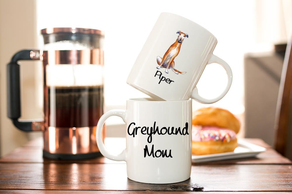 Personalized Greyhound Mom Coffee Mug Gift Greyhound Mom Dog