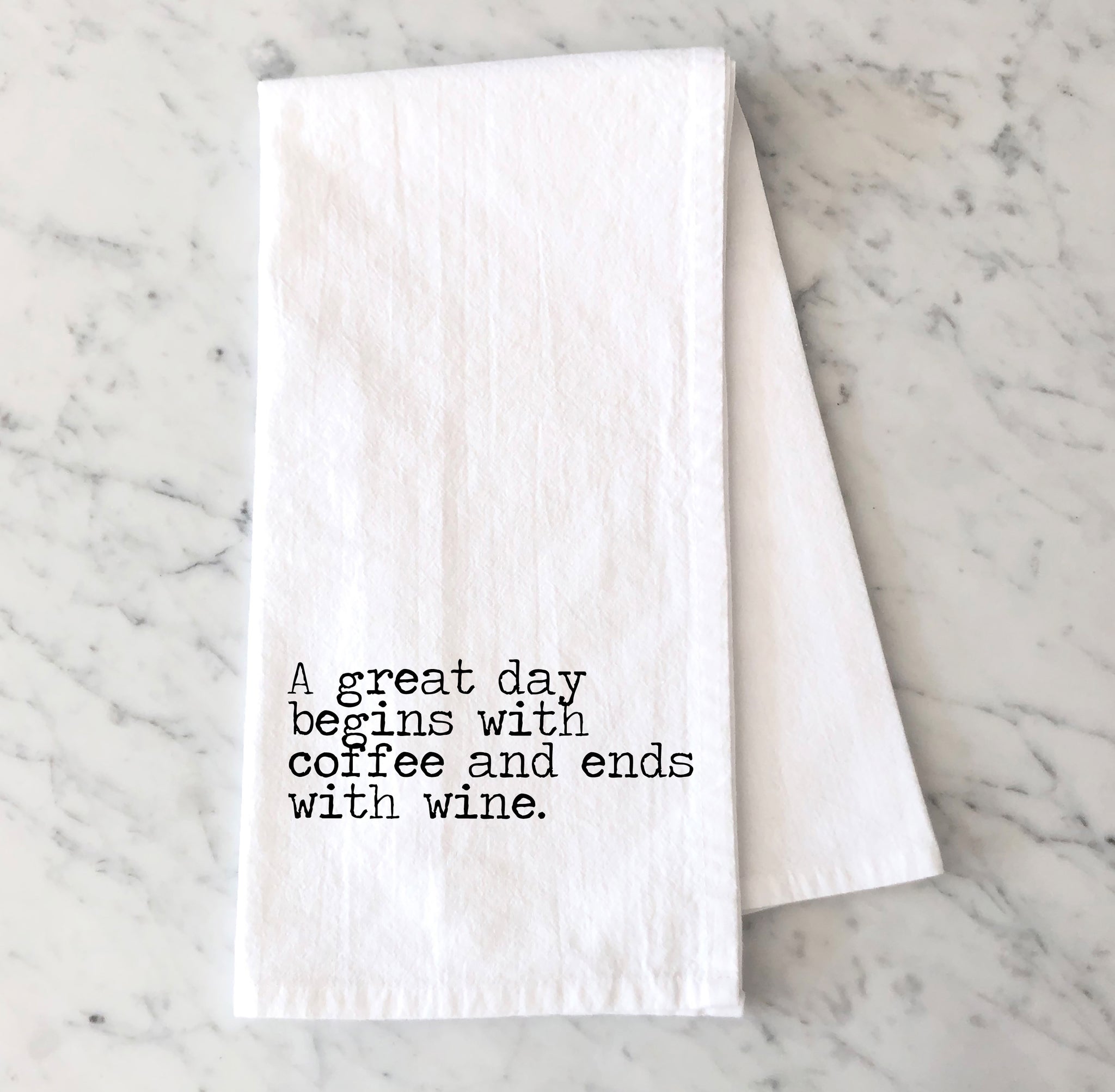 Coffee and Wine Tea Towel - Wine Lovers Flour Sack Towel - Wine