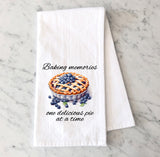 Homemade Blueberry Pie Tea Towel - Kitchen Fruit Towel - Baker Pastry Chef Gift - Farmhouse Towel - Summer Flour Sack Towel -Baking Memories