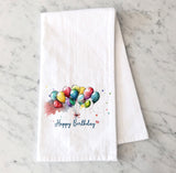Personalized Birthday Balloon Tea Towel - Custom Birthday Gift - Personalized Birthday Gift for Her - Happy Birthday Gift - Kitchen Decor