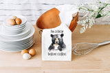 Black Bear Drinking Coffee Flour Sack Towel - "I'm a Bear Before Coffee" - Cute Kitchen Towel - Funny Tea Towel - Gift for Coffee Bear Lover