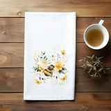 Bee and Blossoms Flour Sack Towel – Bee Botanical Kitchen Towel - Bee Dish Towel - Decor Kitchen Towel - Bee Tea Towel