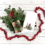 Black Bear Christmas Flour Sack Towel – Holiday Kitchen Towel, Rustic Christmas Decor, Cabin Gift, Winter Wildlife Kitchen Towel