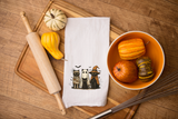 Halloween Cats Flour Sack Towel – Spooky Black Cat Kitchen Towel, Fall Witch Ghost Mummy Design, Cute Halloween Decor