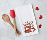 Valentine Cats” Flour Sack Towel – Cute Kitty Love Kitchen Towel – Cat Lover Gift – Romantic Farmhouse Décor