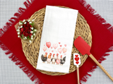 Valentine Chickens Flour Sack Towel – Farmhouse Valentine Kitchen Decor, Cute Chicken Tea Towel, Love Birds Farmhouse Gift