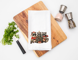 Christmas Raccoon Flour Sack Towel – Holiday Kitchen Towel, Woodland Christmas Decor, Animal Lover Gift, Cute Farmhouse Dish Towel