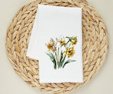 Spring Daffodil Flour Sack Towel - Spring Tea Towel - Watercolor Spring Floral Kitchen Towel - Farmhouse Kitchen - Spring Decor