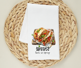 Fajita Flour Sack Towel – Funny Kitchen Towel “Love is Spicy” – Mexican Food Lover Gift – Farmhouse Dish Towel