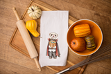 Ferret Halloween Flour Sack Towel – Trick-or-Treat Ferret in Dracula Costume Tea Towel