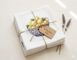 Summer Kitchen Towel Set, Lemon Herb Tea Towels, Set of 4 Flour Sack Towels, Farmhouse Kitchen Decor, Gift for Her, Housewarming Gift