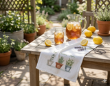 Summer Kitchen Towel Set, Lemon Herb Tea Towels, Set of 4 Flour Sack Towels, Farmhouse Kitchen Decor, Gift for Her, Housewarming Gift