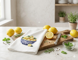 Summer Kitchen Towel Set, Lemon Herb Tea Towels, Set of 4 Flour Sack Towels, Farmhouse Kitchen Decor, Gift for Her, Housewarming Gift