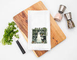 Ghost Gardener Flour Sack Towel – Plant Lover Kitchen Towel – Cute Watering Ghost Tea Towel – Boho Greenery Decor – Houseplant Gift