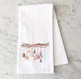 Gnome Christmas Flour Sack Towel – Rustic Holiday Kitchen Towel – Scandinavian Christmas Decor – Cute Gnome Tea Towel – Winter Kitchen Gift