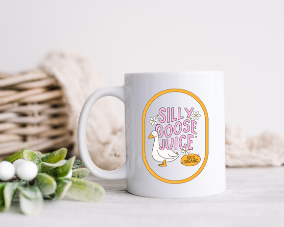 Silly Goose Juice Coffee Mug - Funny Goose Mug - Whimsical Gift for Coffee & Tea Lovers - Funny Coffee Mug Gift for Goose Lovers