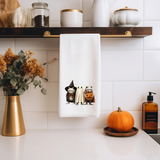 Trick-or-Treat Frogs Halloween Flour Sack Towel – Cute Spooky Kitchen Decor - Fall Kitchen Towel - Halloween Tea Towel