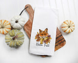 Fall Fox Tea Towel - Fall Kitchen Towel Gift - Fall Decor Flour Sack - Farmhouse Decor - Kitchen Tea Towel - Housewarming - Autumn Decor