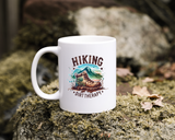 Hiking Mug – Dirt Therapy Ceramic Coffee Mug – Backpacker Gift, Outdoor Lover Mug, Camper Gift, Mountain Mug, Adventure Coffee Cup