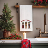 Howdy Holidays Cowboy Nutcrackers Flour Sack Towel - Cowboy Christmas - Nutcracker Tea Towel - Kitchen Christmas Decor