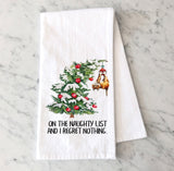 Christmas Cat Kitchen Towel - Kitty Christmas Tree - Cat Christmas Decor - Naughty Cat Gift - Christmas Cat Tea Towel - Cat Mom Gift