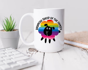 LGBT Coffee Mug - Rainbow Sheep of the Family Coffee Mug - LGBTQ+  Gifts - Rainbow Flag Gift - Pride Month Gift