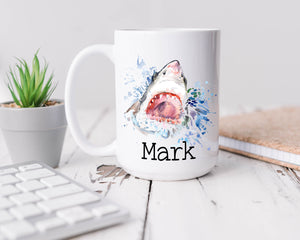 Personalized Shark Mug - Shark Gifts - Shark Coffee Mug - Shark Gifts - Shark Coffee Cup - Shark Lover Gifts - Shark Cup - Shark Week