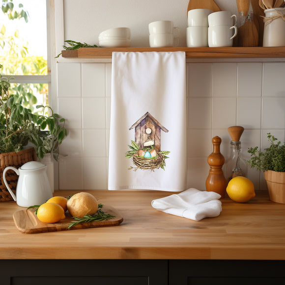 Spring Bird Nest Flour Sack Towels - Watercolor Spring Tea Towels - Spring Kitchen Decor - Spring Farmhouse Kitchen - Hostess Gift