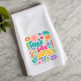 Teacher Gift Flour Sack Towel – Teach Love Inspire – Colorful Teacher Appreciation Gift – End of Year Gift for Teachers