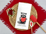 Funny I Love You to the Dumpster and Back Tea Towel – Valentine’s Kitchen Towel – Raccoon Lover – Valentine's Day Decor - Farmhouse kitchen