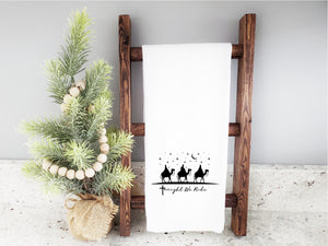 Flour Sack Towel – "Tonight We Ride" Three Wise Men Silhouette - Christmas Kitchen Towel - Christmas Tea Towel