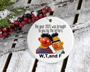 Funny WTF 2025 Christmas Ornament - 2025 Ornament - Christmas 2024 - Keepsake Gift - Political Ornament