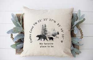 Cades Cove Coordinates Decorative Pillow