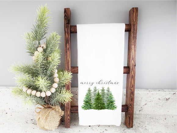 Christmas Flour Sack Towel -Merry Christmas Tea Towel - Christmas Kitchen Decor - Farmhouse Decor