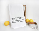 Coffee Lovers Kitchen Towel Gift - 100% Cotton Flour Sack Towel - Funny Tea Towel - Wine Lovers Dish Towel -Snarky Gift for Best Friend