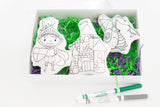 Knight Doodle Dolls Gift Set - Dragon and Castle Knight Coloring Set