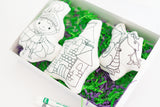 Knight Doodle Dolls Gift Set - Dragon and Castle Knight Coloring Set